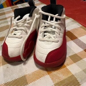 Jordan Kids Red and White Sneakers